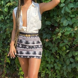 Aztec print mini skirt